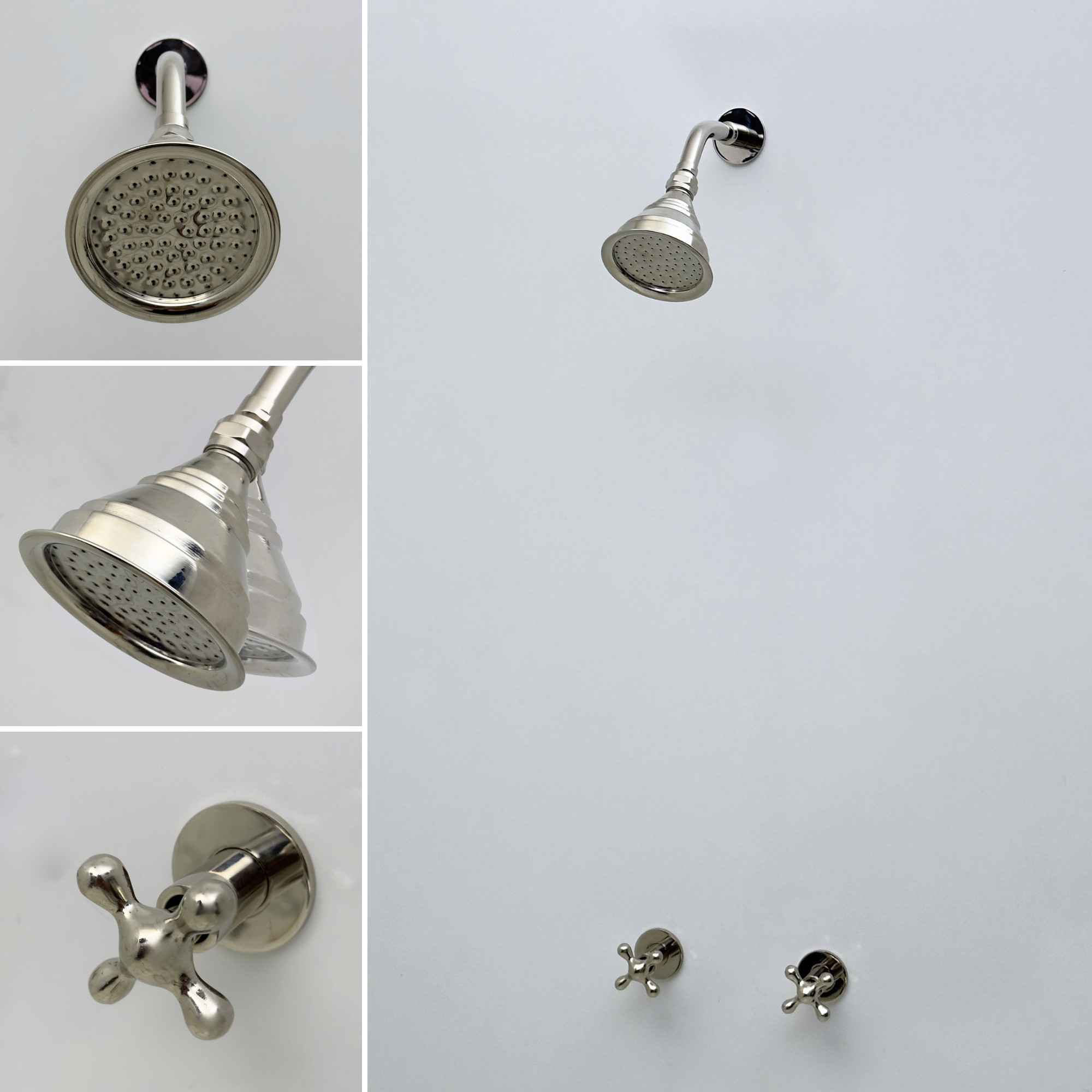 Polished Nickel Shower System with Adjustable Round Rain Shower Head