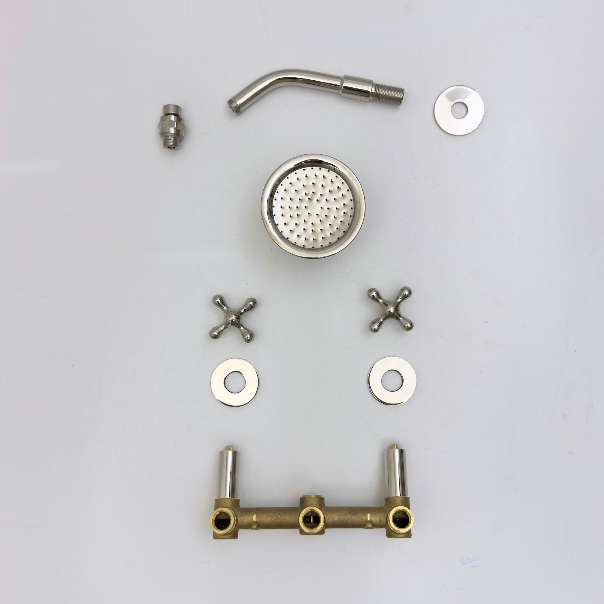 Polished Nickel Shower System with Adjustable Round Rain Shower Head