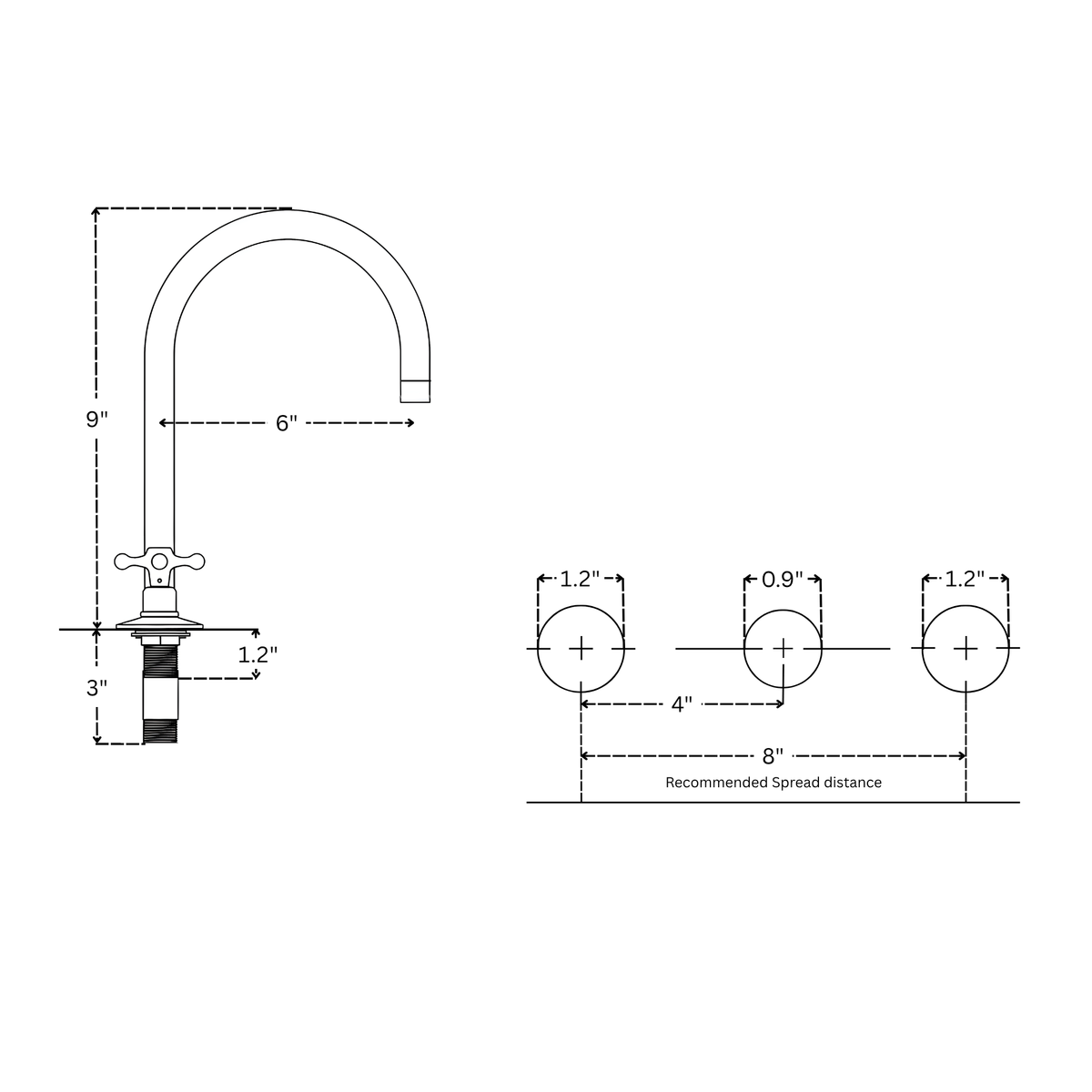Polished Nickel Widespread Bathroom Faucet with Cross Handles