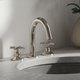 Polished Nickel Gooseneck Widespread Bathroom Faucet with Cross Handles