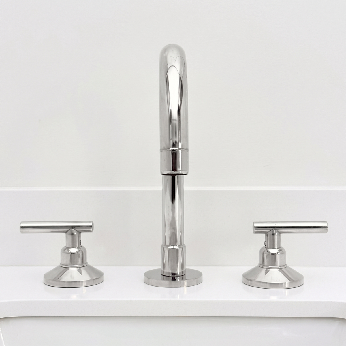 Polished Nickel Widespread Bathroom Faucet with Lever Handles
