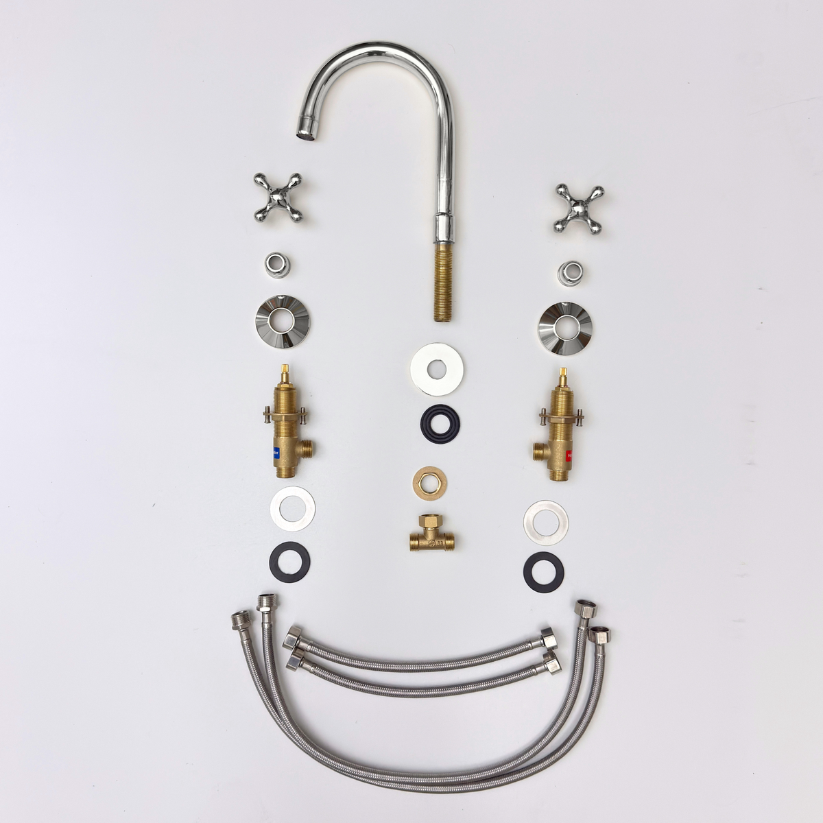 Polished Nickel Widespread Bathroom Faucet with Cross Handles