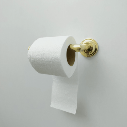 Unlacquered Brass Wall Mount Toilet Paper Holder, Solid Brass Toilet Roll Holder - Ref: BA011-2