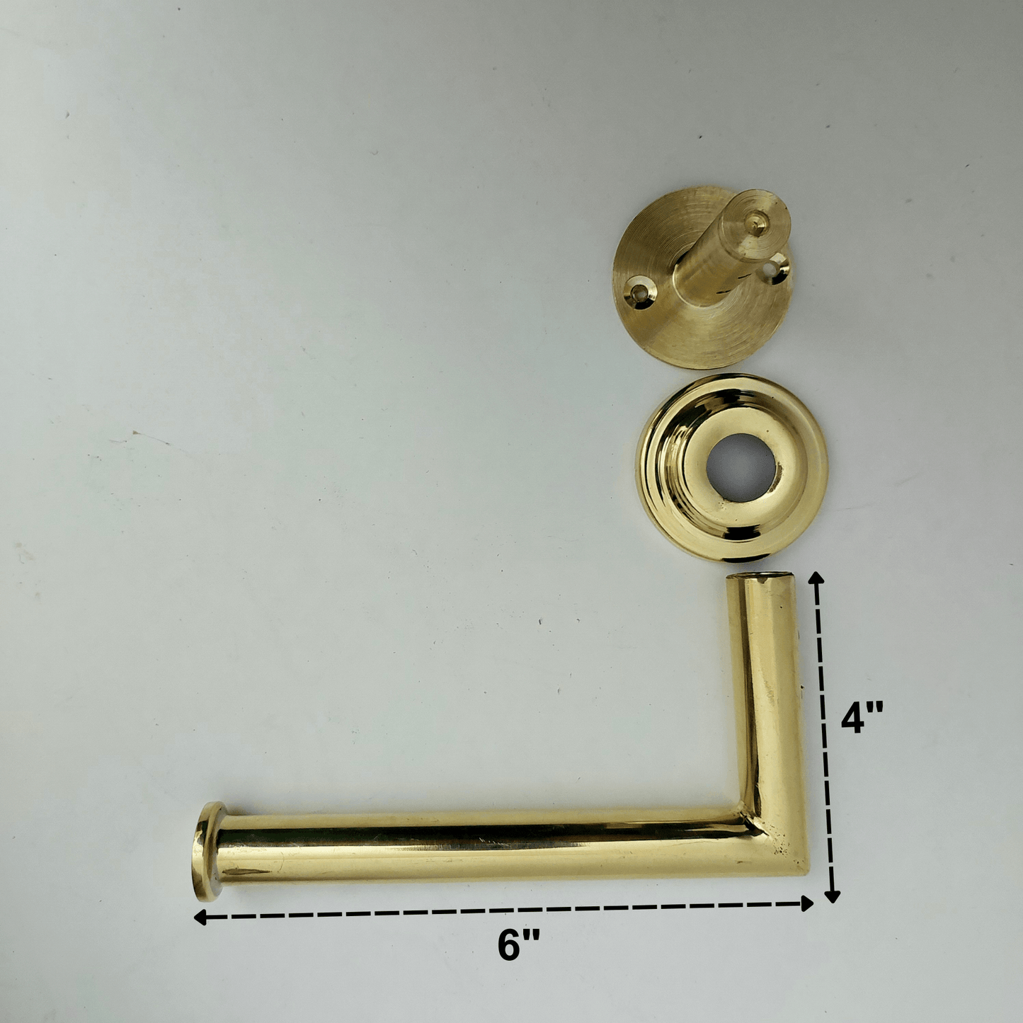 Unlacquered Brass Wall Mount Toilet Paper Holder, Solid Brass Toilet Roll Holder - Ref: BA011-2