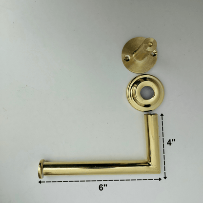 Unlacquered Brass Wall Mount Toilet Paper Holder, Solid Brass Toilet Roll Holder - Ref: BA011-2