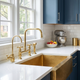 Volta - Unlacquered Brass Bridge Kitchen Faucet