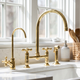 Muna - Unlacquered Brass Bridge Kitchen Faucet