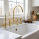 Sabil - Unlacquered Brass Bridge Kitchen Faucet