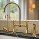 Jisar 7 - Unlacquered Brass Bridge Kitchen Faucet