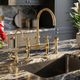 Atlas - Unlacquered Brass Bridge Kitchen Faucet with Side Sprayer and Drinking Water Tap