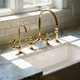 Unlacquered Brass Bridge Kitchen Faucet