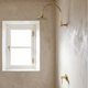 Unlacquered Brass Concealed Round Rain Shower System with Gooseneck Arm, 6"