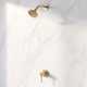 Unlacquered Brass Concealed Shower System with Round Swivel Head