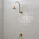 Unlacquered Brass Concealed Round Rain Shower System with Gooseneck Arm