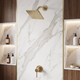 Unlacquered Brass Concealed Shower System with Square Swivel Head