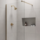 Unlacquered Brass Concealed Shower System with Swivel Head