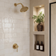 Unlacquered Brass Concealed Shower System with Swivel Head 8