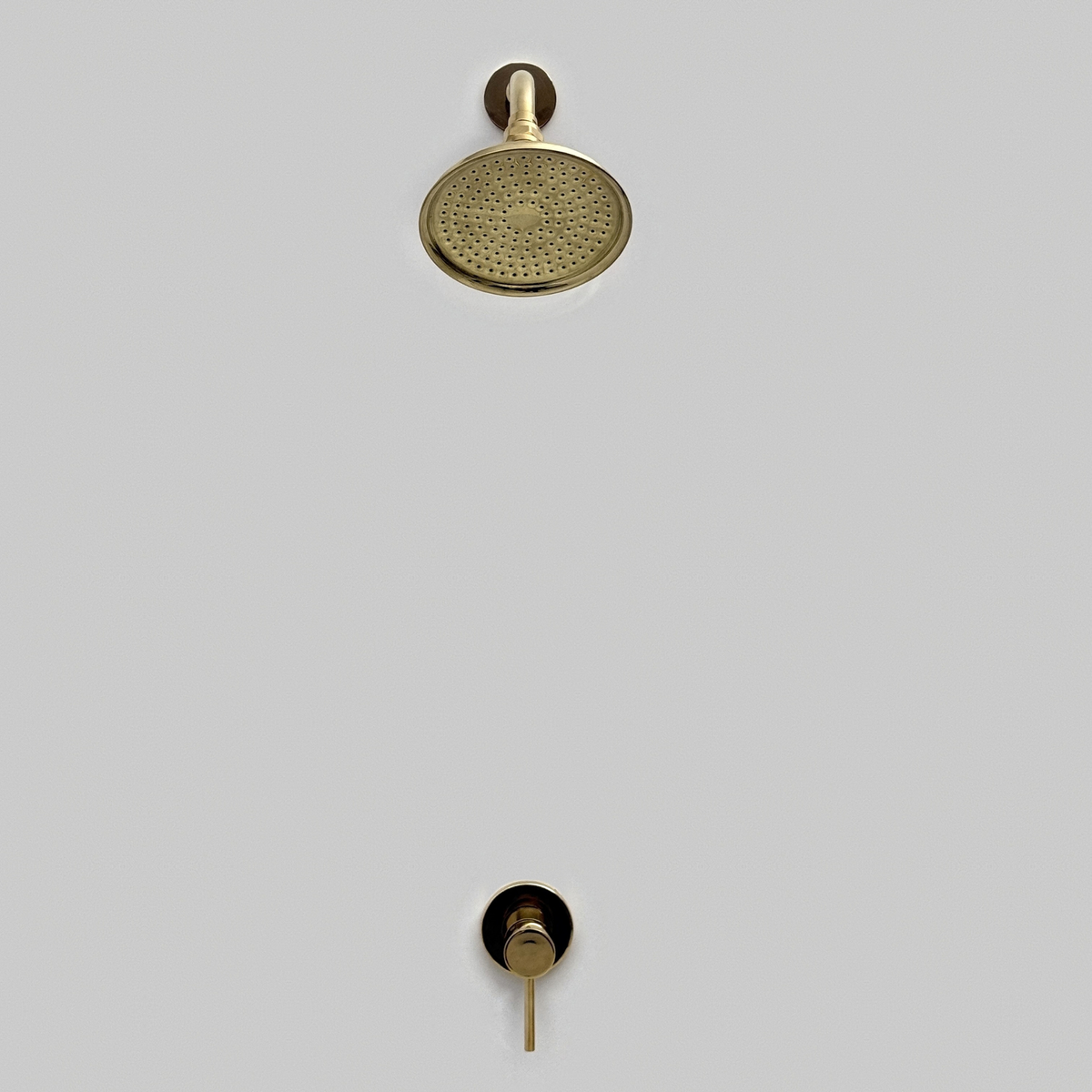 Unlacquered Brass Concealed Shower System with Swivel Head 8