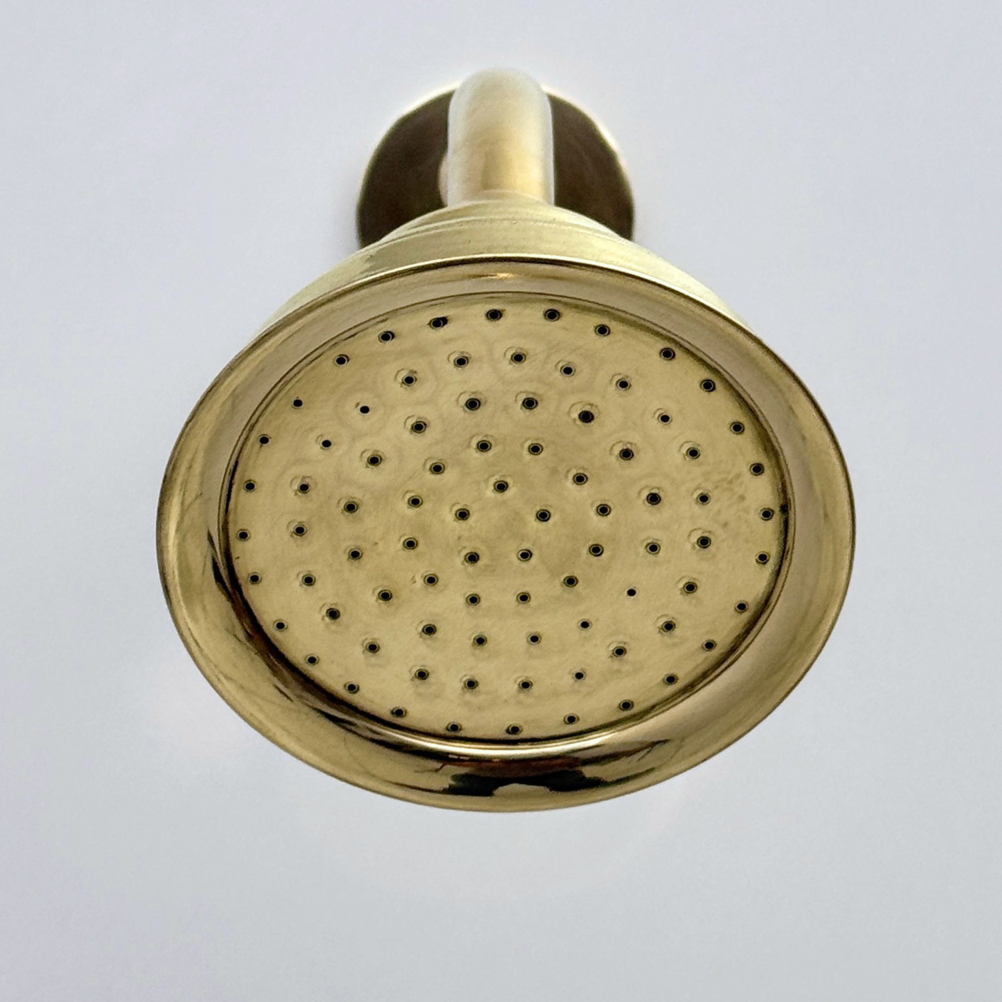 Unlacquered Brass Concealed Shower System with Swivel Head