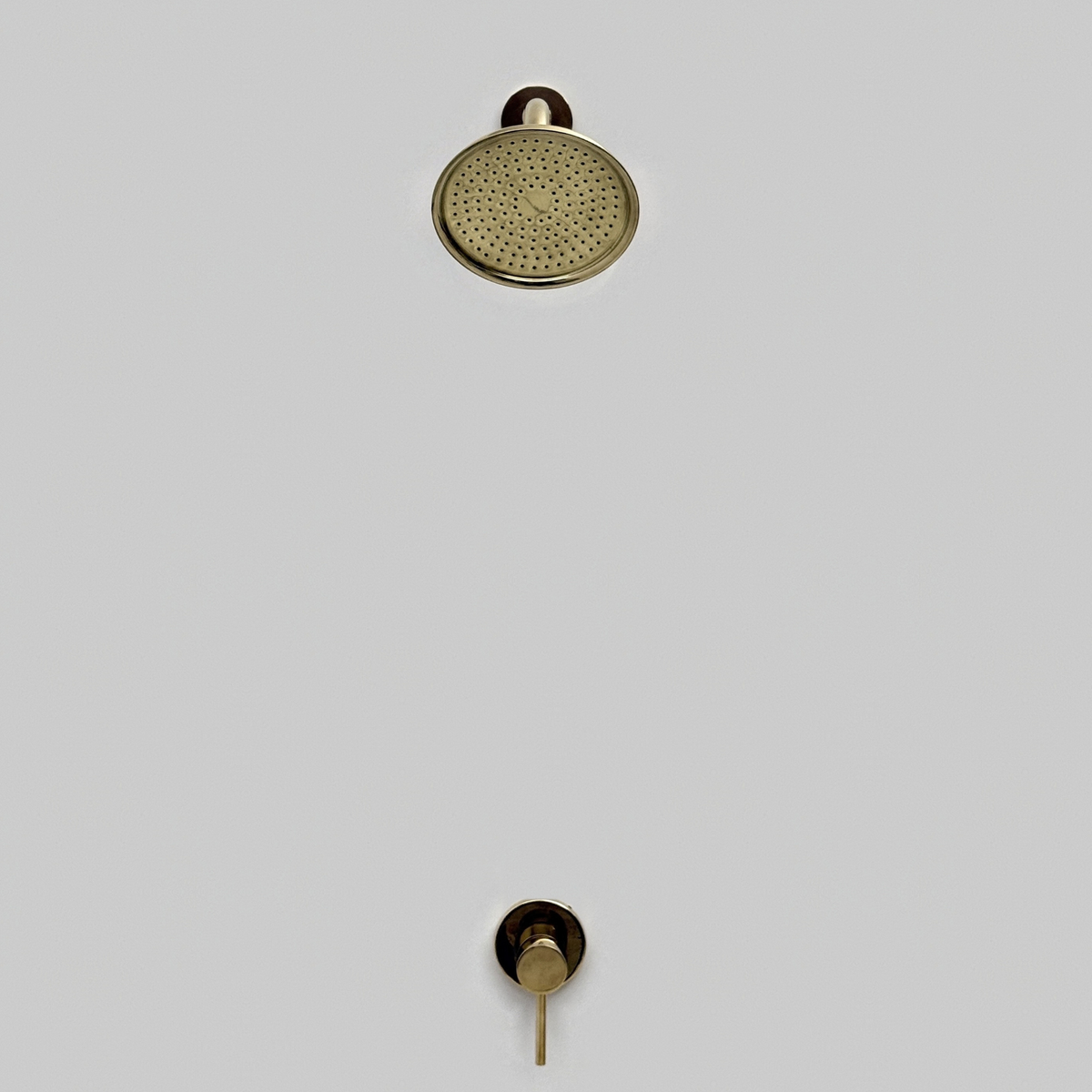 Unlacquered Brass Concealed Shower System with Swivel Head 8