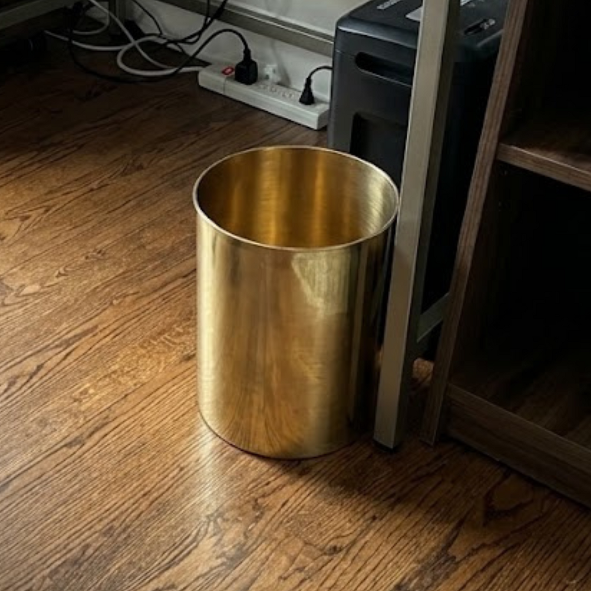 Unlacquered Brass Cylinder Trash Can, Solid Brass Towel holder