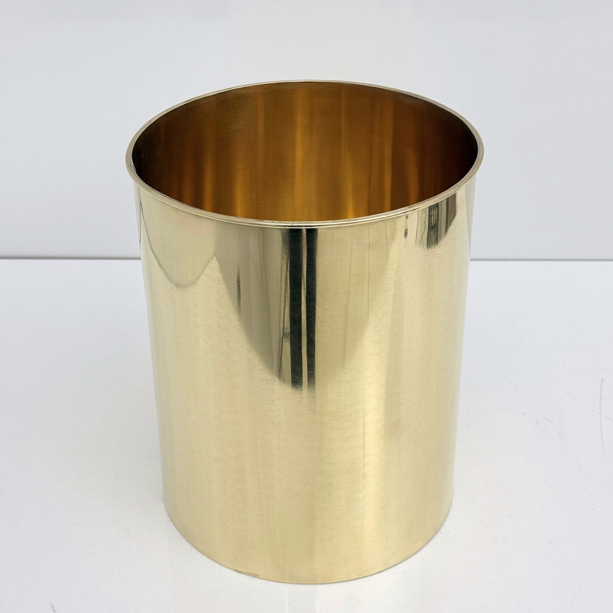 Unlacquered Brass Cylinder Trash Can, Solid Brass Towel holder