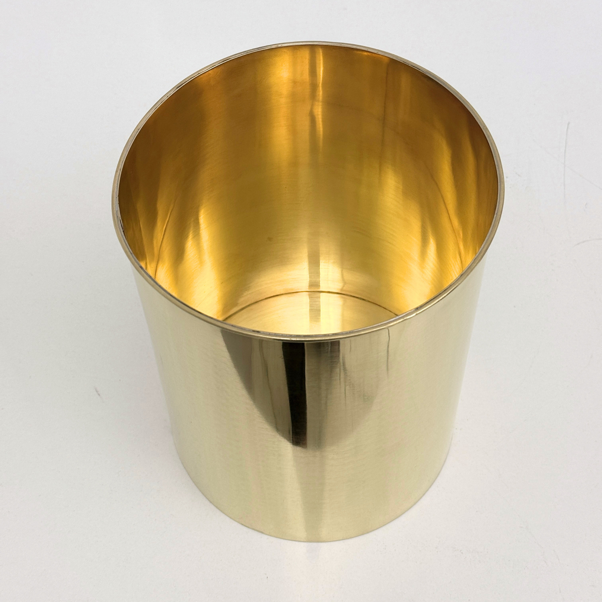 Unlacquered Brass Cylinder Trash Can, Solid Brass Towel holder