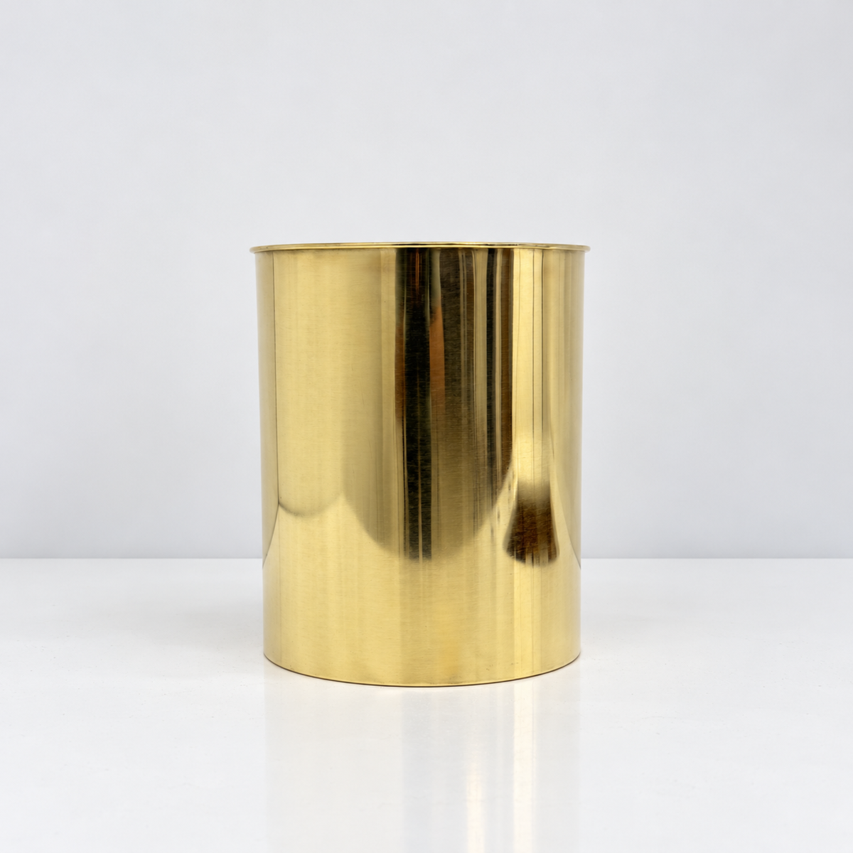 Unlacquered Brass Cylinder Trash Can, Solid Brass Towel holder