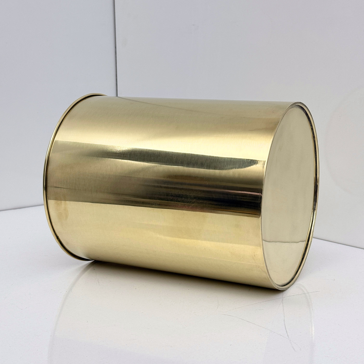 Unlacquered Brass Cylinder Trash Can, Solid Brass Towel holder