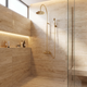 Unlacquered Brass Exposed Shower System With Adjustable Shower Head & Handheld Shower