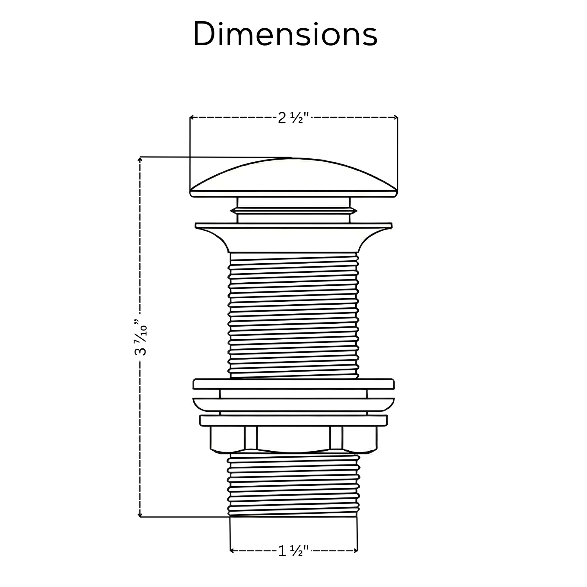 Unlacquered Brass Pop-Up Sink Drain