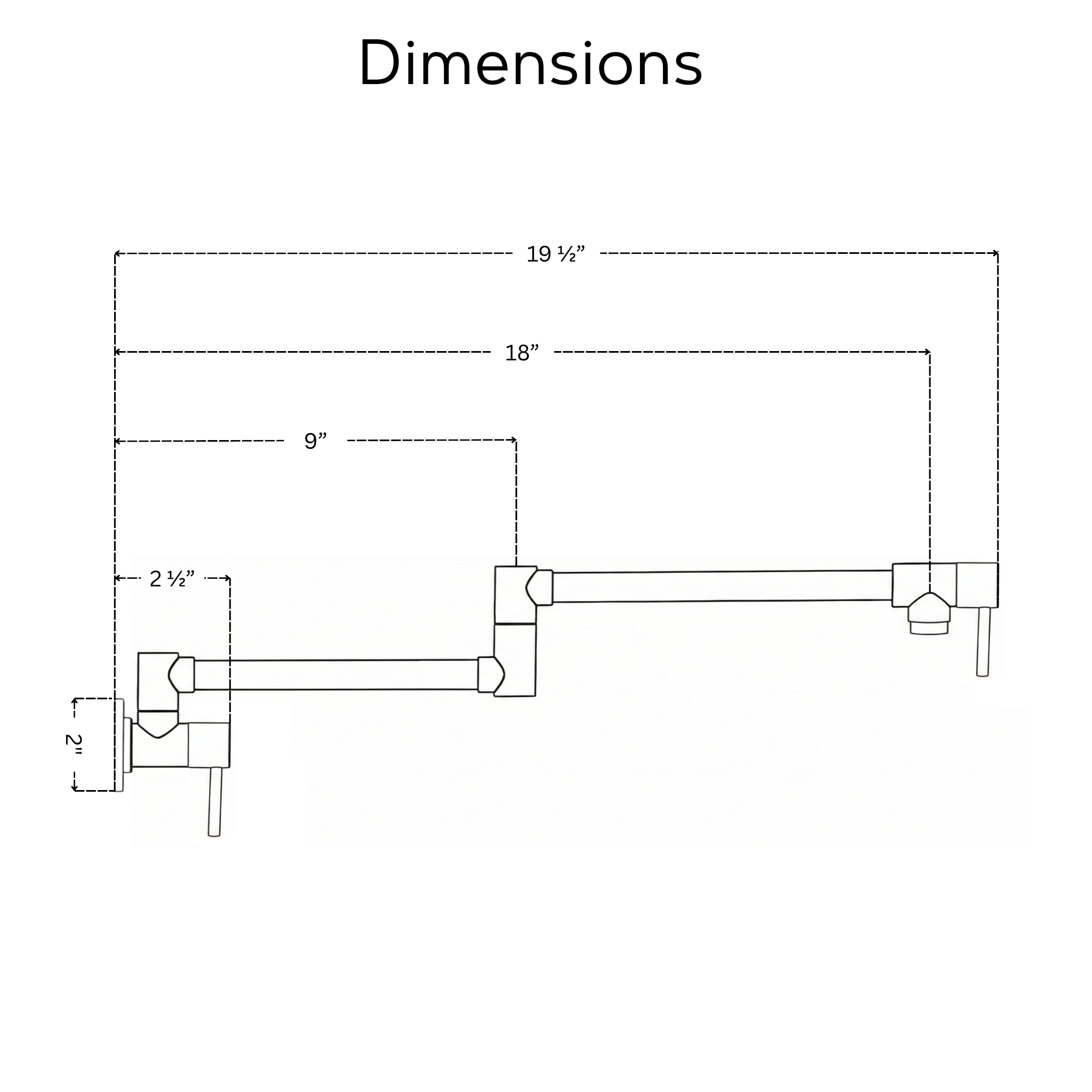 Unlacquered brass pot filler