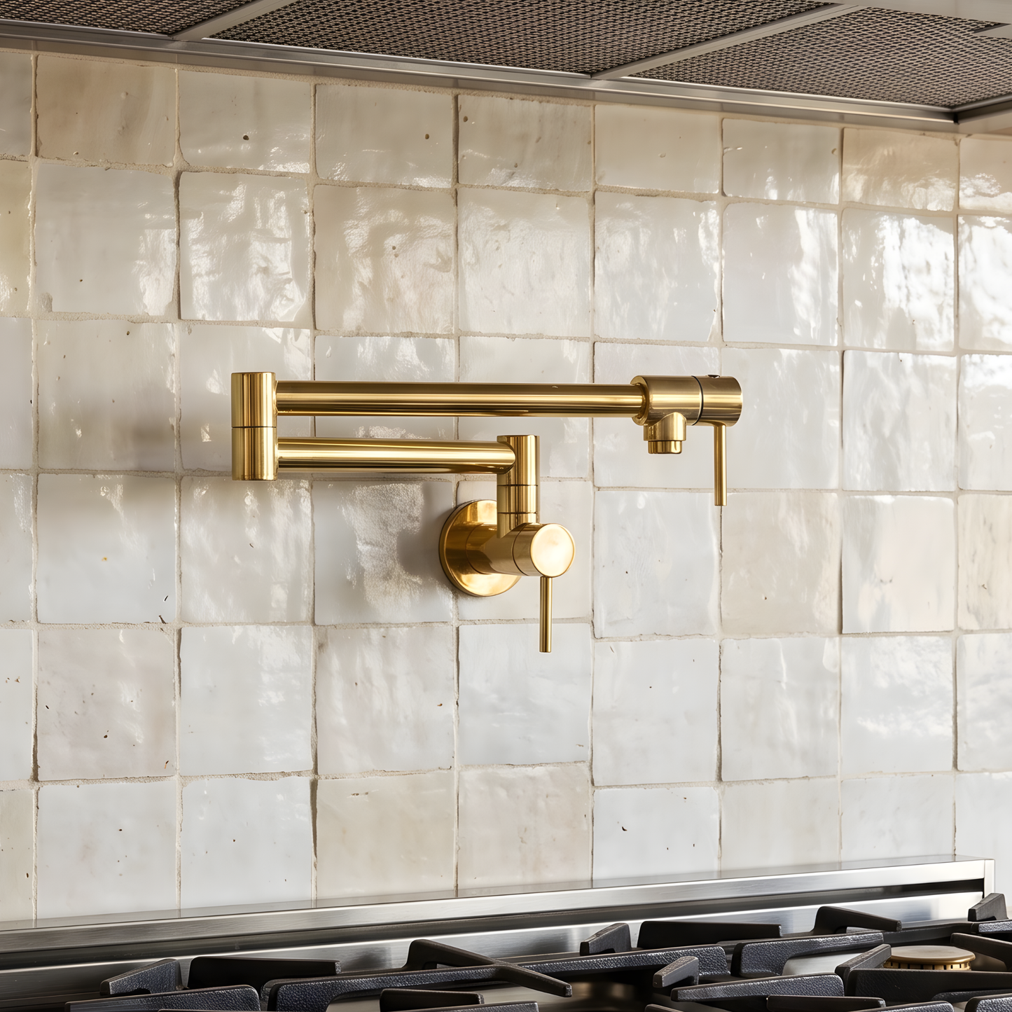 Unlacquered brass pot filler