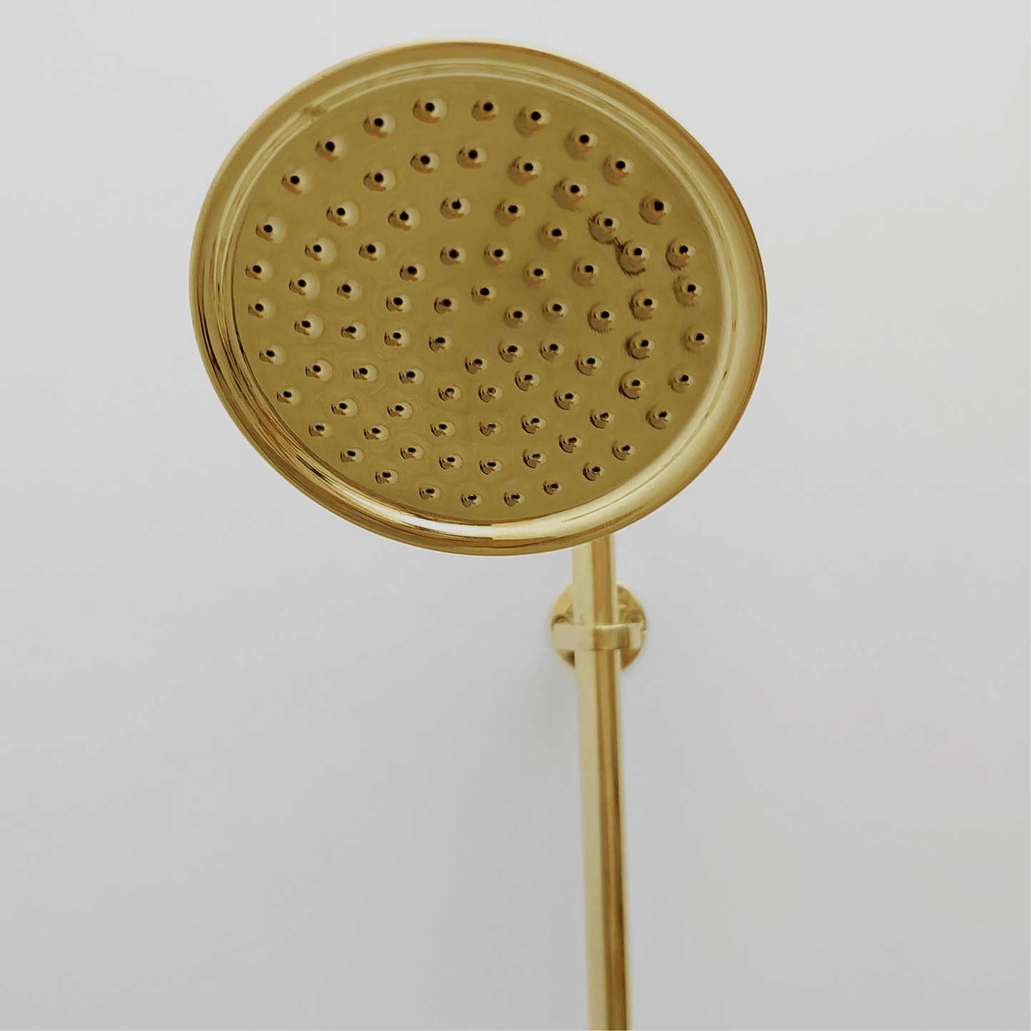 Unlacquered Brass Shower System with Round Shower Head and Lever Handles - Ref: ATLASS48
