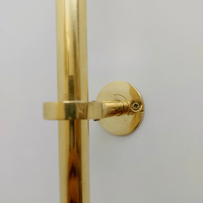 Unlacquered Brass Shower System with Round Shower Head and Lever Handles - Ref: ATLASS48