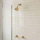 Unlacquered Brass Shower System with Adjustable Round Rain Shower Head