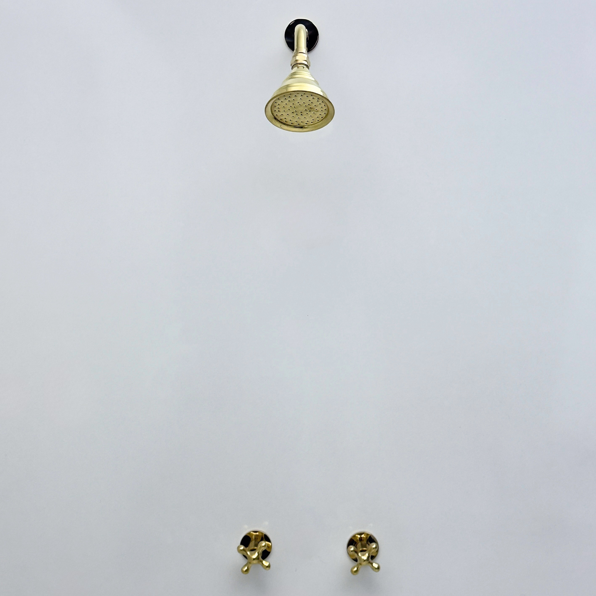 Unlacquered Brass Shower System with Adjustable Round Rain Shower Head