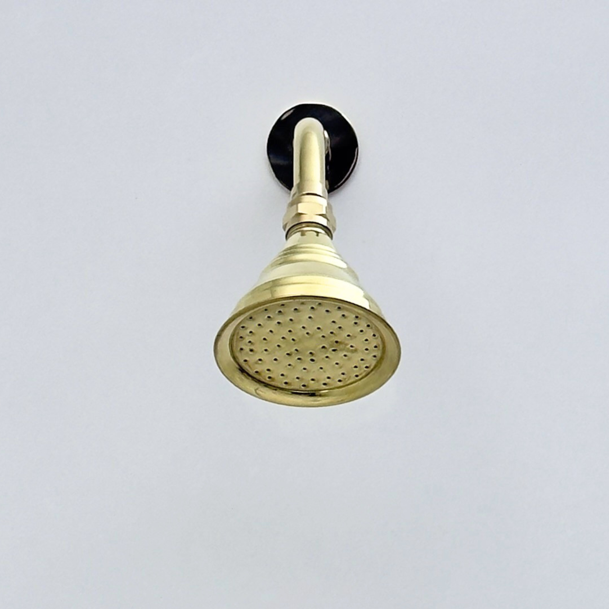 Unlacquered Brass Shower System with Adjustable Round Rain Shower Head