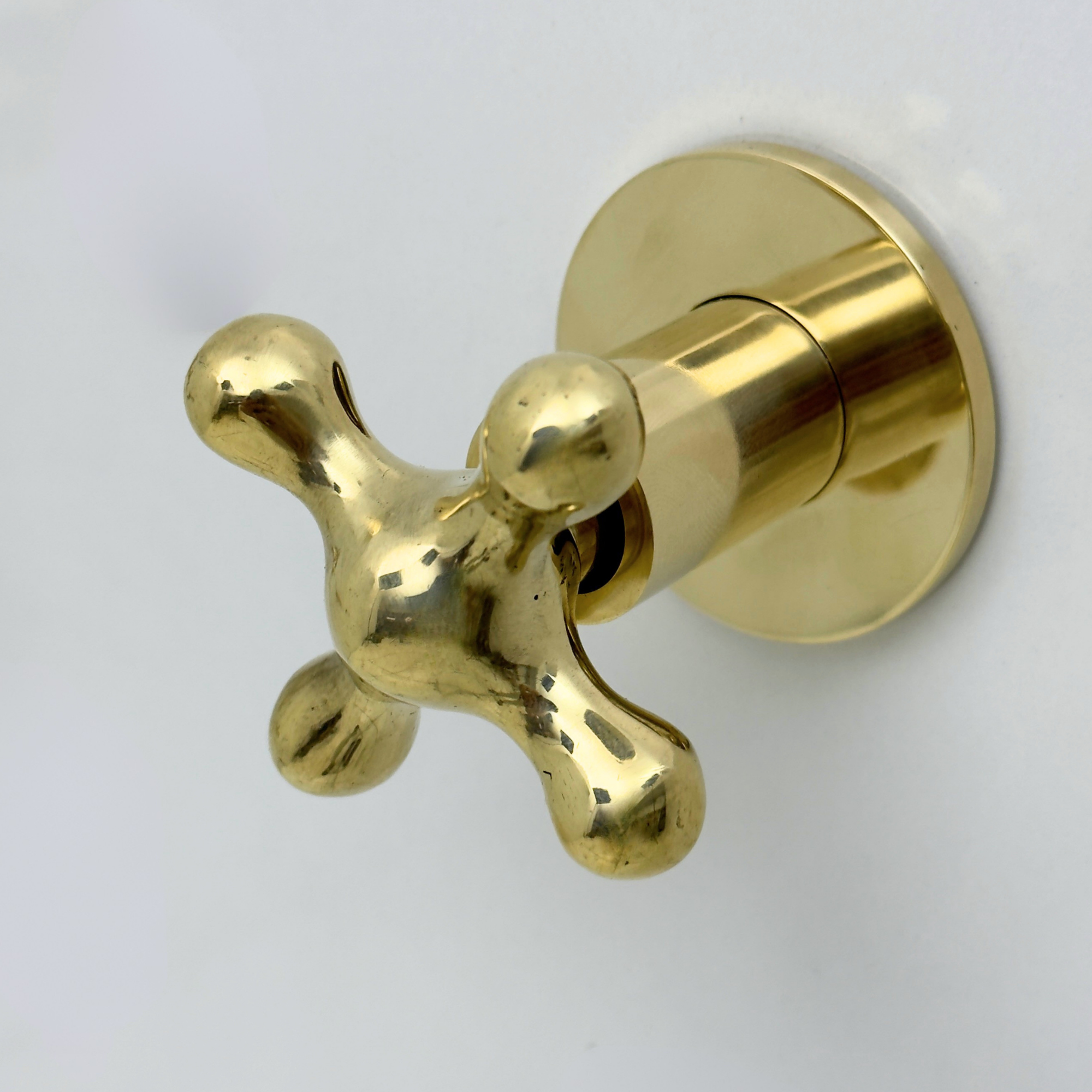 Unlacquered Brass Shower System with Adjustable Round Rain Shower Head