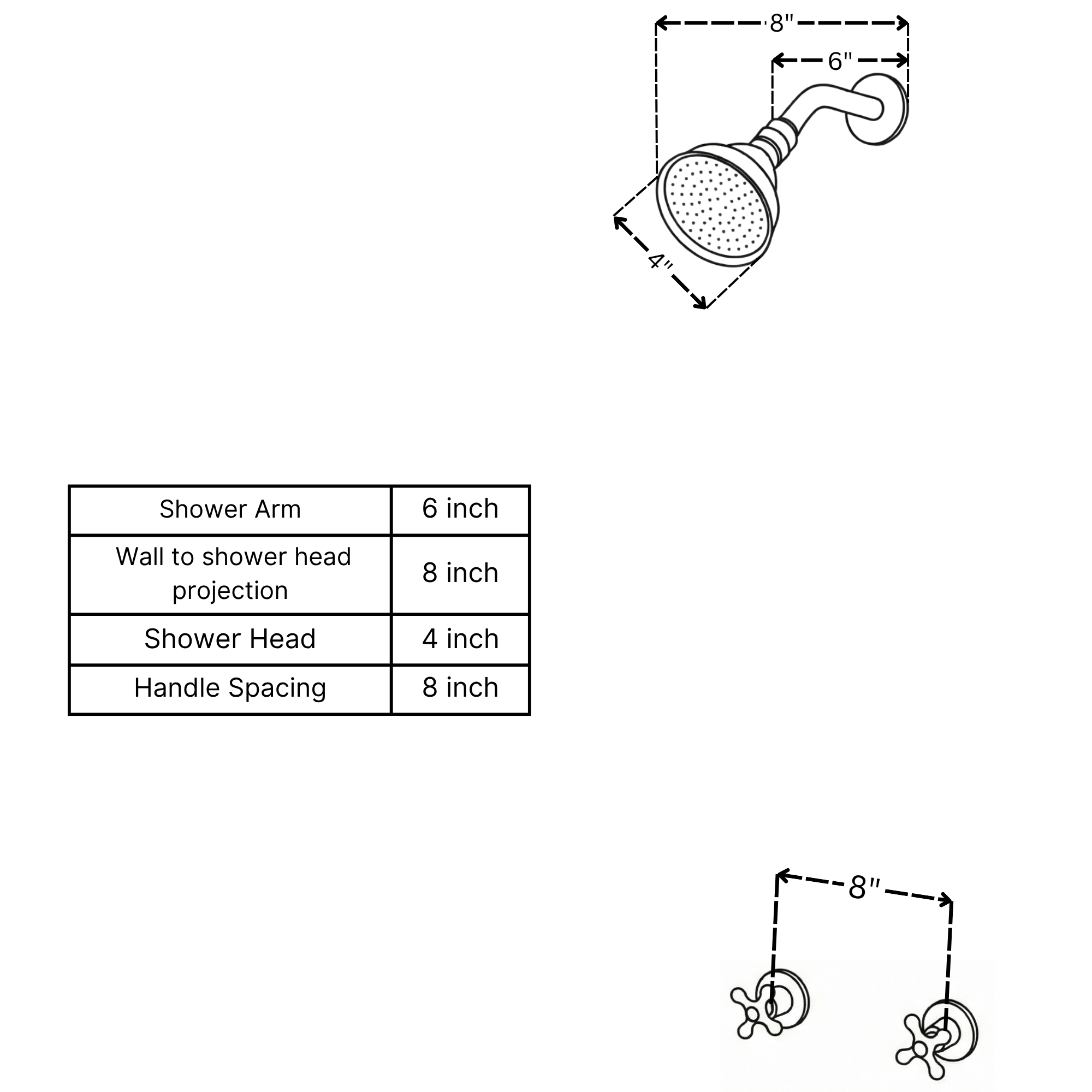 Unlacquered Brass Shower System with Adjustable Round Rain Shower Head