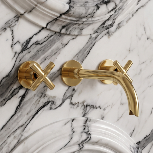 Unlacquered Brass Wall-Mount Faucet