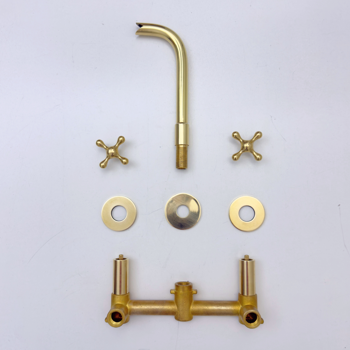 Unlacquered Brass Wall-Mount Faucet