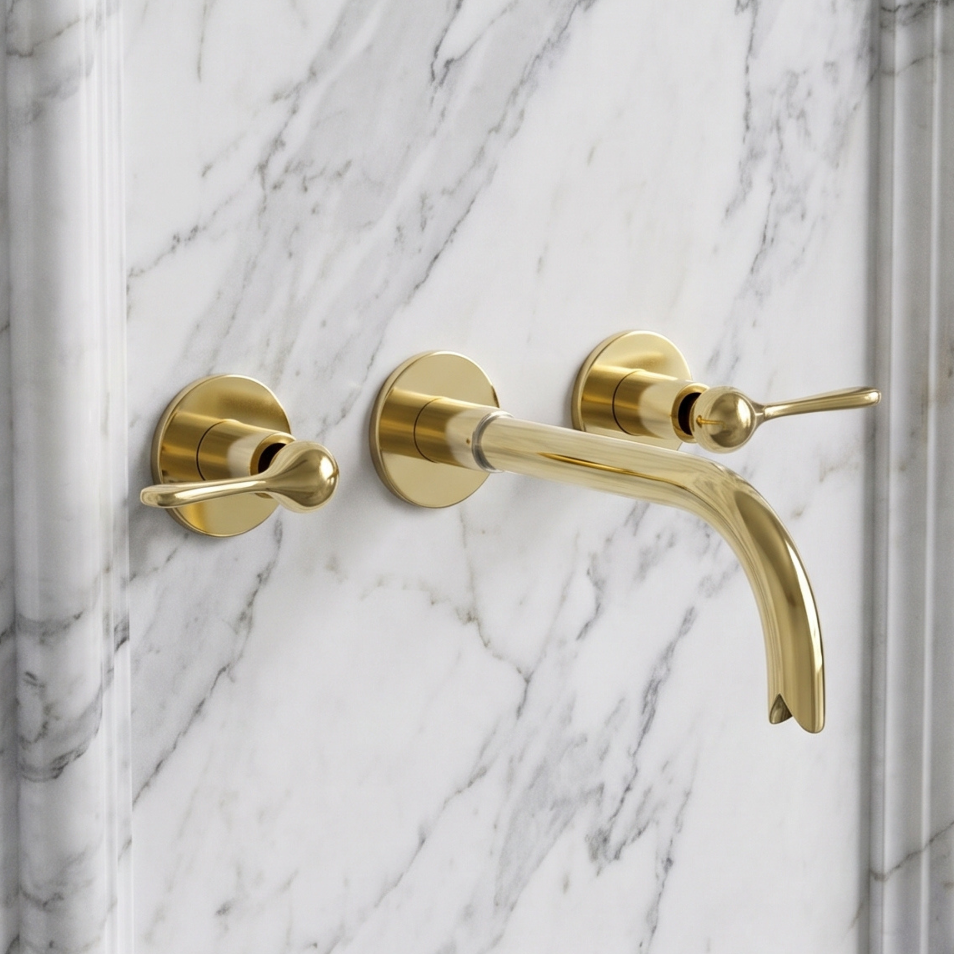 Unlacquered Brass Wall-Mount Faucet