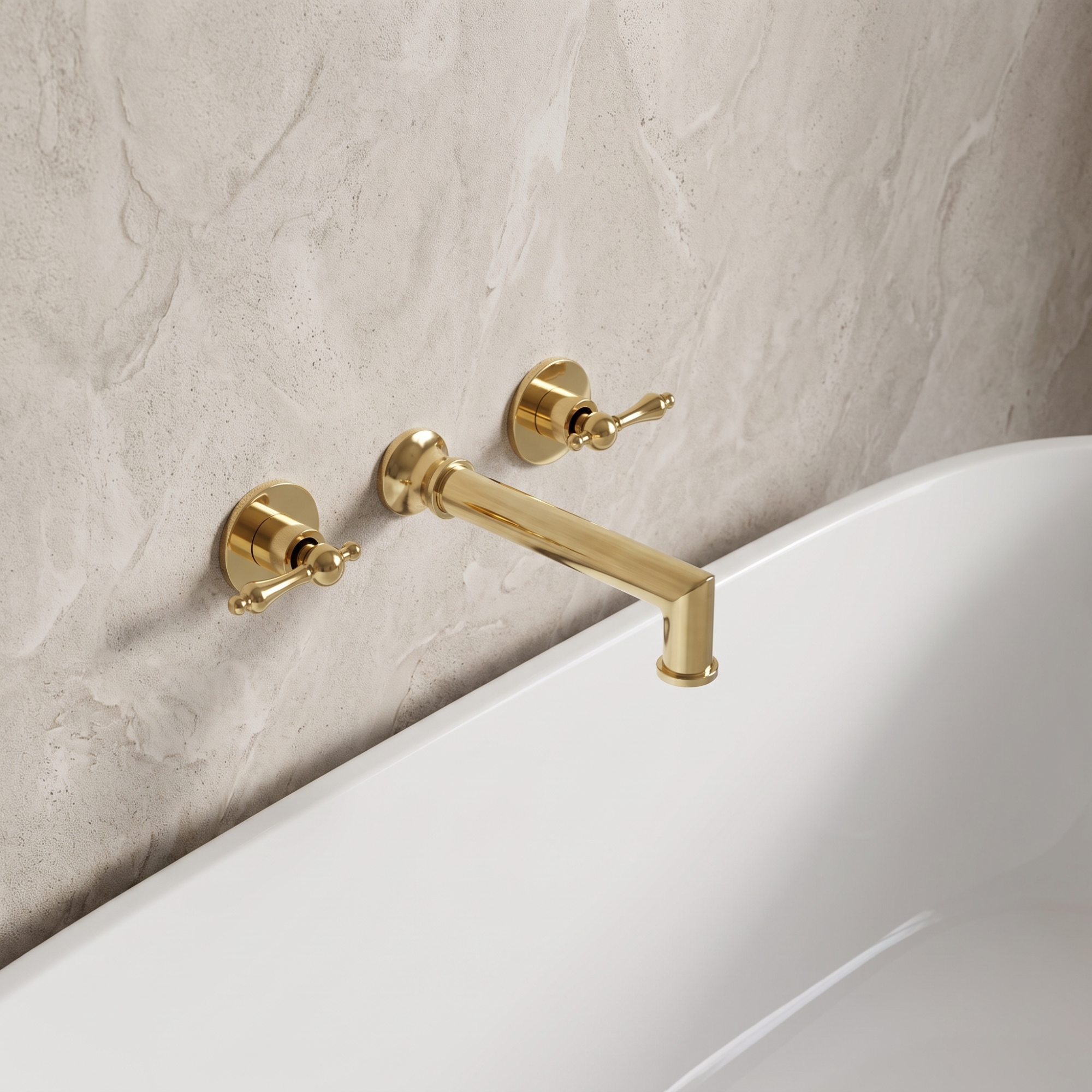 Unlacquered Brass Wall-Mount Tub Filler