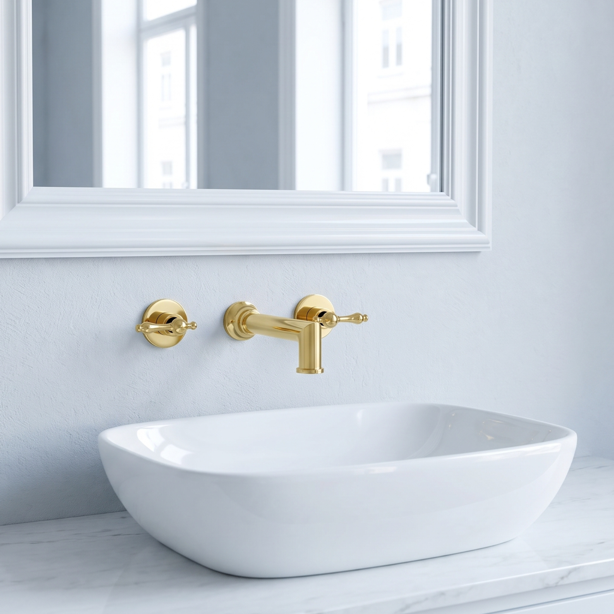 Unlacquered Brass Wall-Mount Tub Filler