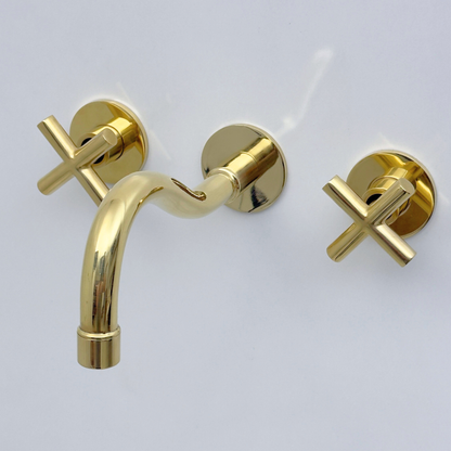 Unlacquered Brass Wall-Mount Faucet