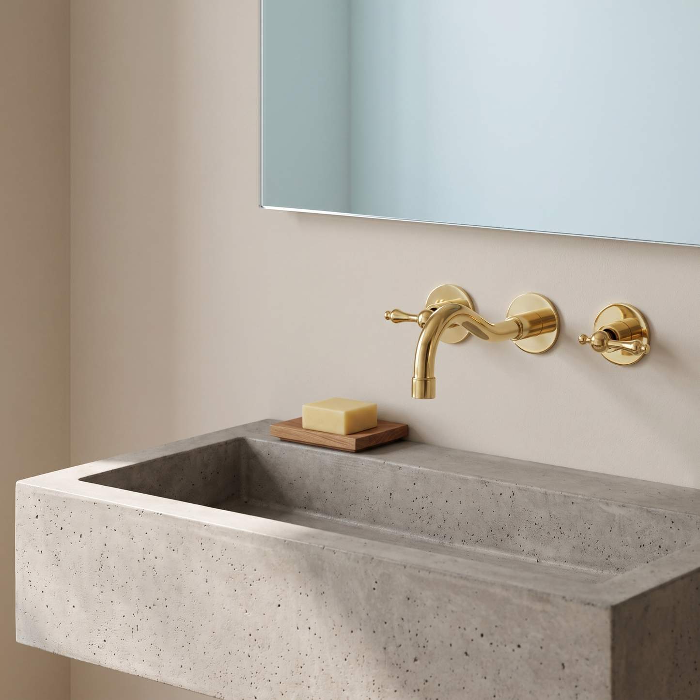 Unlacquered Brass Wall-Mount Faucet