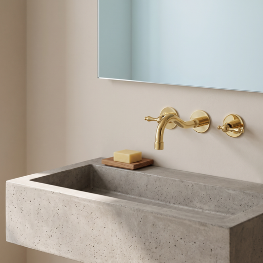 Unlacquered Brass Wall-Mount Faucet