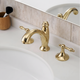 Unlacquered Brass Widespread Bathroom Faucet With Lever Handles