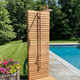 Unlacquered Brass and Copper Outdoor Shower System with Flat Rain Shower Head